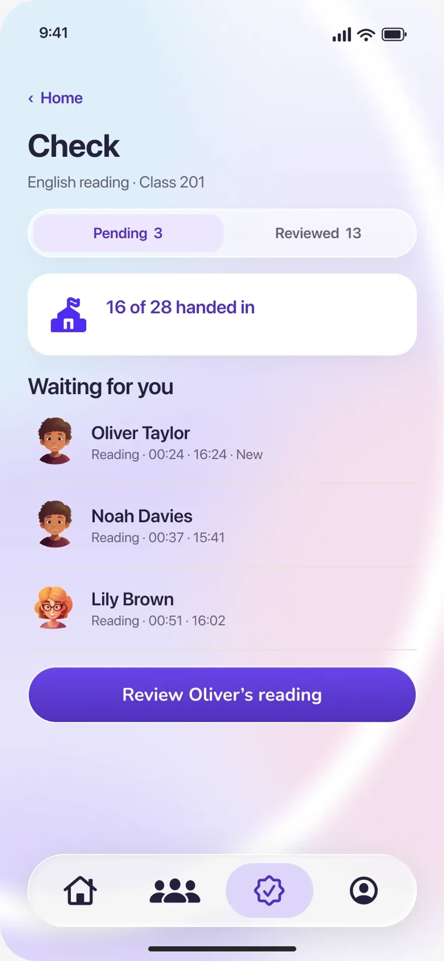 Teacher check queue