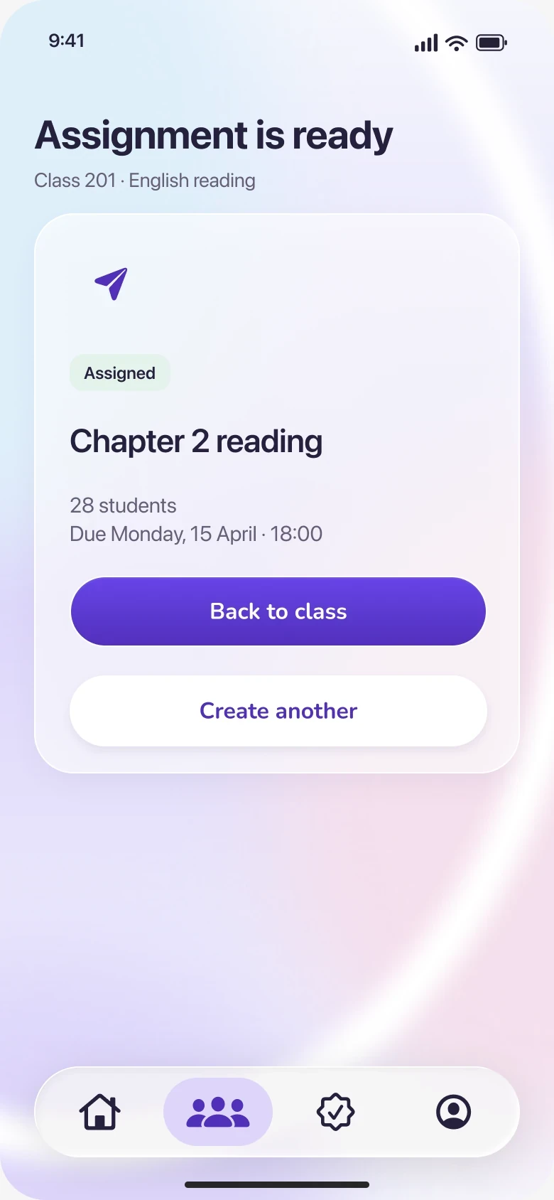 Nova: Assignment sent