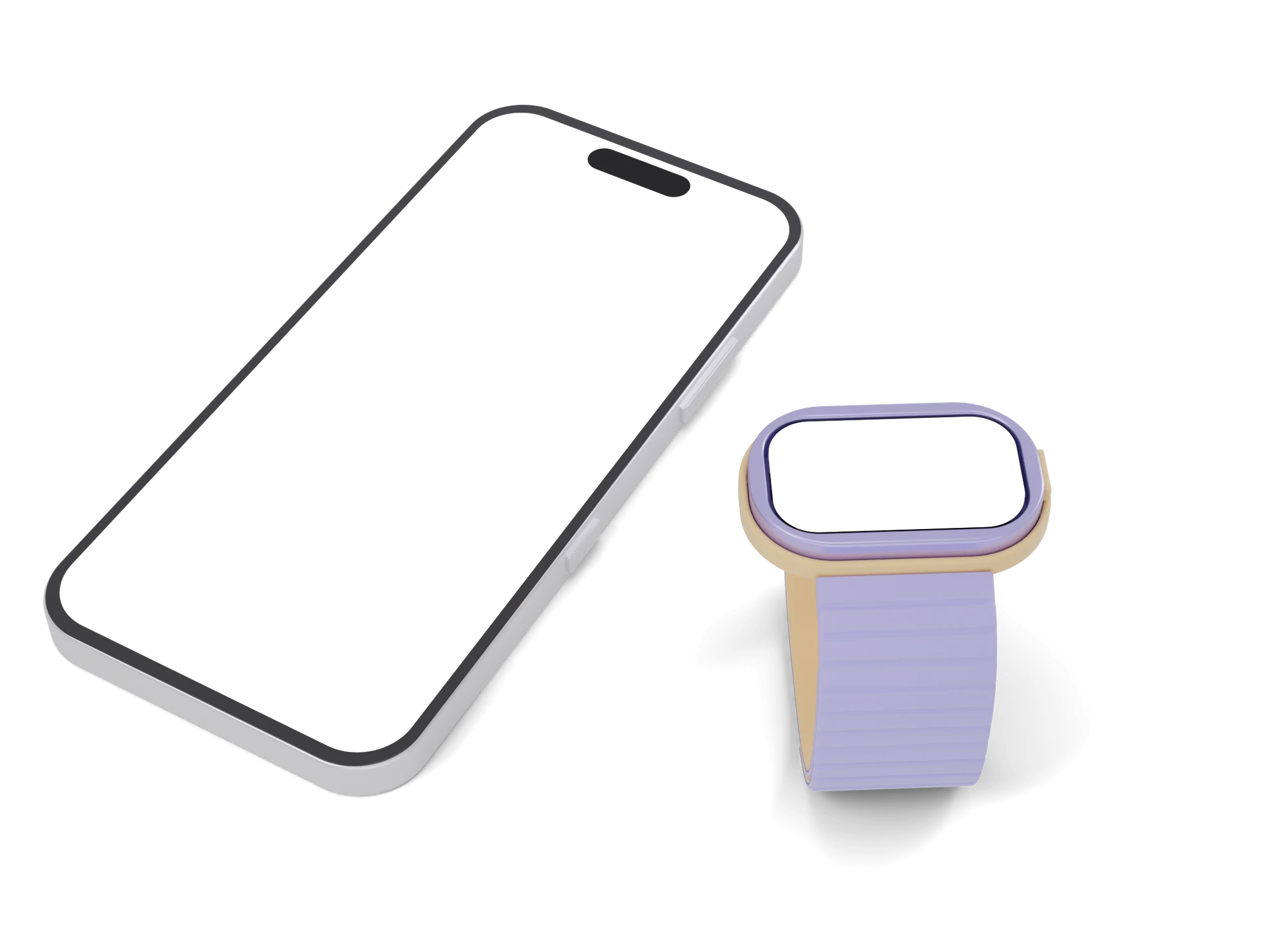 Ribbon on its lilac magnetic link strap beside a phone showing the Nova family App